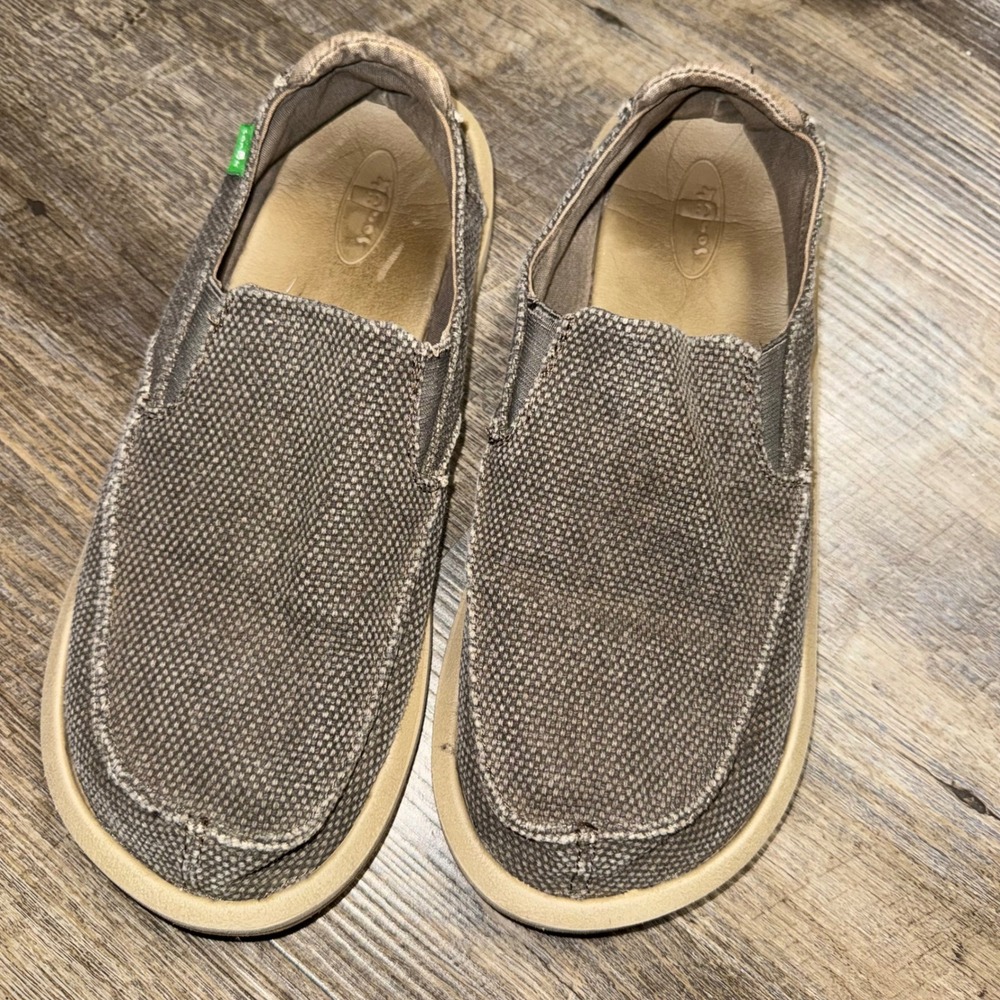 Sanuk Vagabond Charcoal Gray Canvas Slip On Loafers Mens 11 Sidewalk Surfer
